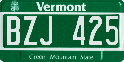VT license plate BZJ425