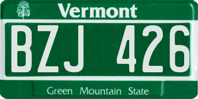 VT license plate BZJ426