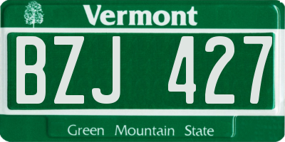 VT license plate BZJ427