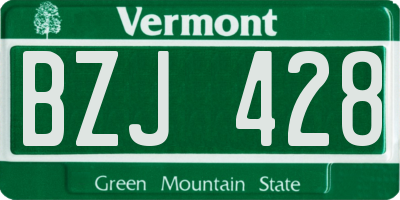 VT license plate BZJ428
