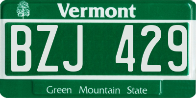 VT license plate BZJ429