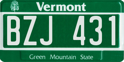 VT license plate BZJ431