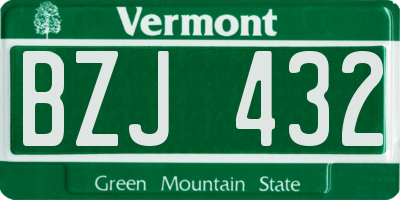 VT license plate BZJ432