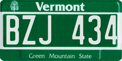 VT license plate BZJ434