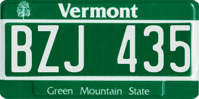 VT license plate BZJ435