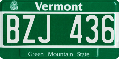 VT license plate BZJ436