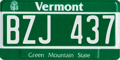 VT license plate BZJ437