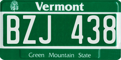 VT license plate BZJ438