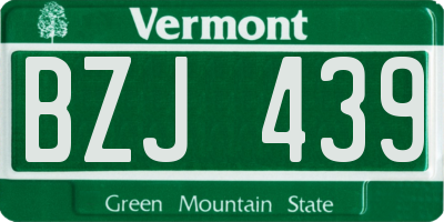 VT license plate BZJ439