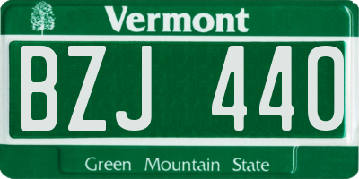 VT license plate BZJ440