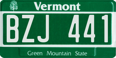 VT license plate BZJ441