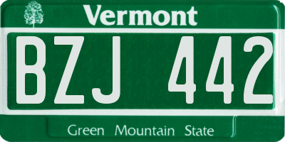 VT license plate BZJ442