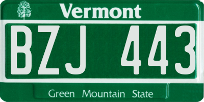 VT license plate BZJ443