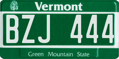 VT license plate BZJ444