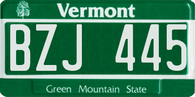 VT license plate BZJ445