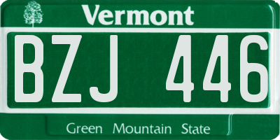 VT license plate BZJ446