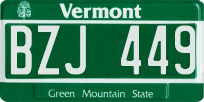 VT license plate BZJ449