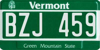 VT license plate BZJ459