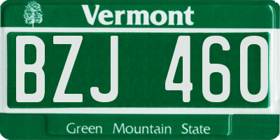 VT license plate BZJ460