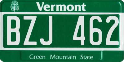 VT license plate BZJ462
