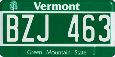 VT license plate BZJ463