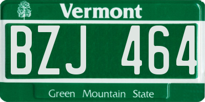 VT license plate BZJ464