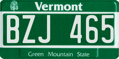 VT license plate BZJ465