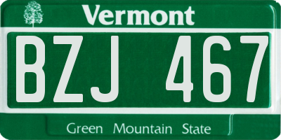 VT license plate BZJ467
