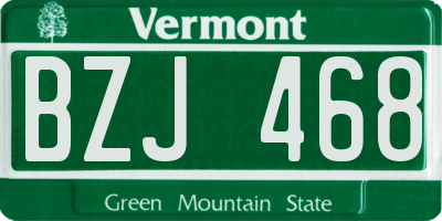 VT license plate BZJ468