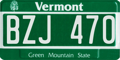 VT license plate BZJ470