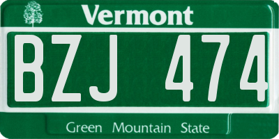VT license plate BZJ474