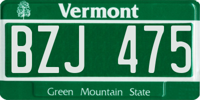VT license plate BZJ475
