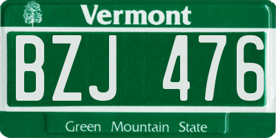 VT license plate BZJ476