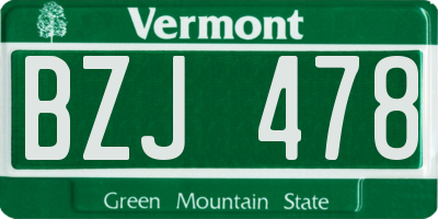 VT license plate BZJ478