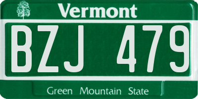 VT license plate BZJ479