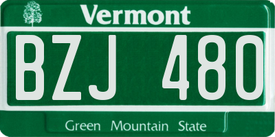 VT license plate BZJ480