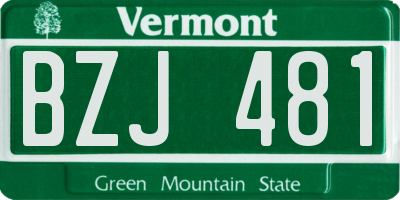 VT license plate BZJ481
