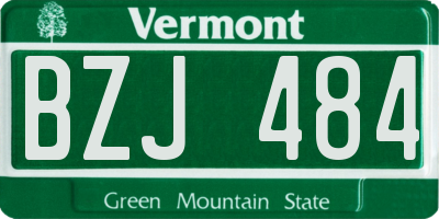 VT license plate BZJ484