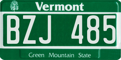 VT license plate BZJ485