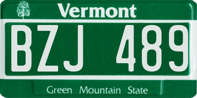 VT license plate BZJ489