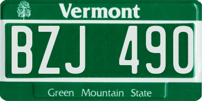 VT license plate BZJ490