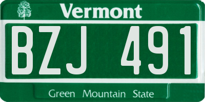 VT license plate BZJ491