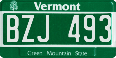 VT license plate BZJ493