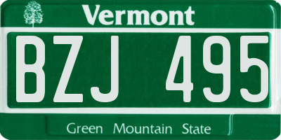 VT license plate BZJ495