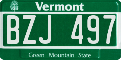 VT license plate BZJ497