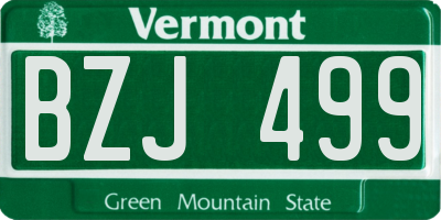 VT license plate BZJ499