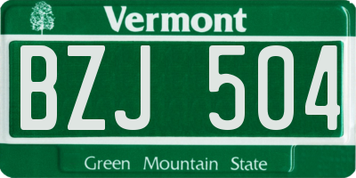 VT license plate BZJ504