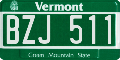 VT license plate BZJ511