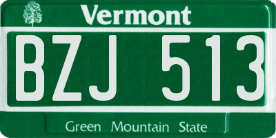 VT license plate BZJ513