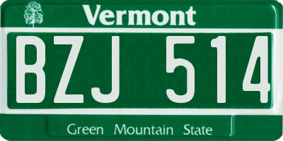 VT license plate BZJ514